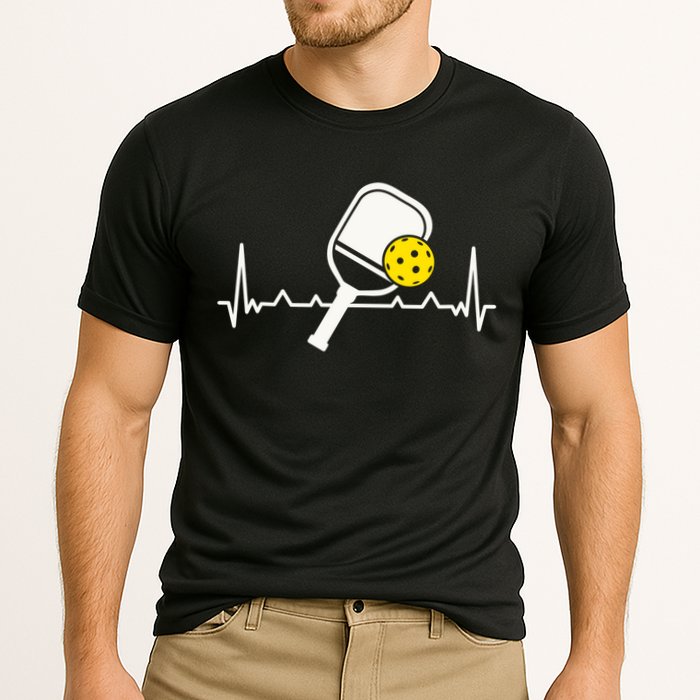 Pickleball Heartbeat Paddleball Gift Racket Singles Doubles Sport Gift Cooling Performance Crew T-Shirt