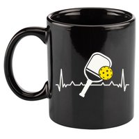 Pickleball Heartbeat Paddleball Gift Racket Singles Doubles Sport Gift 11oz C Handle Ceramic Mug