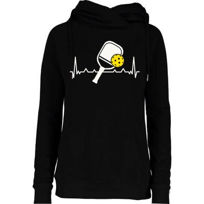 Pickleball Heartbeat Paddleball Gift Racket Singles Doubles Sport Gift Womens Funnel Neck Pullover Hood