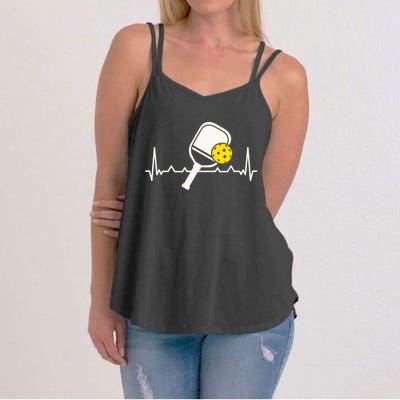 Pickleball Heartbeat Paddleball Gift Racket Singles Doubles Sport Gift Women's Strappy Tank