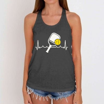 Pickleball Heartbeat Paddleball Gift Racket Singles Doubles Sport Gift Women's Knotted Racerback Tank