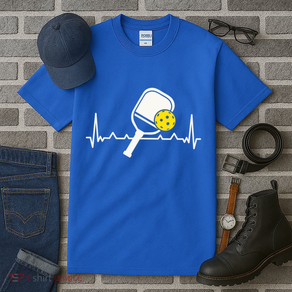 Pickleball Heartbeat Paddleball Gift Racket Singles Doubles Sport Gift Tall T-Shirt