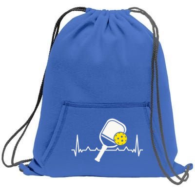 Pickleball Heartbeat Paddleball Gift Racket Singles Doubles Sport Gift Sweatshirt Cinch Pack Bag