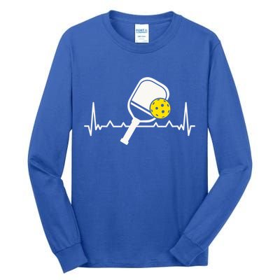 Pickleball Heartbeat Paddleball Gift Racket Singles Doubles Sport Gift Tall Long Sleeve T-Shirt