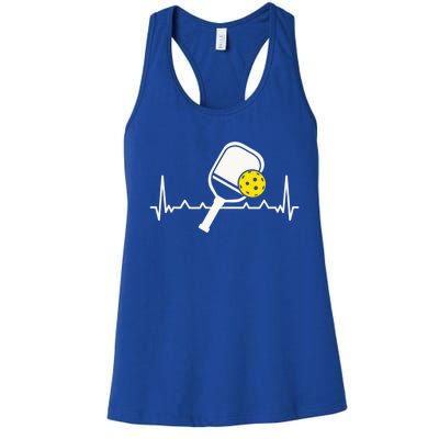 Pickleball Heartbeat Paddleball Gift Racket Singles Doubles Sport Gift Women's Racerback Tank