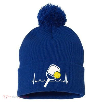 Pickleball Heartbeat Paddleball Gift Racket Singles Doubles Sport Gift Pom Pom 12in Knit Beanie