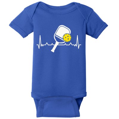 Pickleball Heartbeat Paddleball Gift Racket Singles Doubles Sport Gift Baby Bodysuit