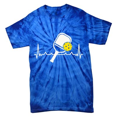 Pickleball Heartbeat Paddleball Gift Racket Singles Doubles Sport Gift Tie-Dye T-Shirt