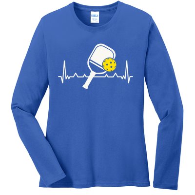 Pickleball Heartbeat Paddleball Gift Racket Singles Doubles Sport Gift Ladies Long Sleeve Shirt