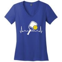 Pickleball Heartbeat Paddleball Gift Racket Singles Doubles Sport Gift Women's V-Neck T-Shirt