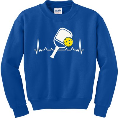 Pickleball Heartbeat Paddleball Gift Racket Singles Doubles Sport Gift Kids Sweatshirt