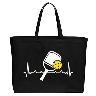 Pickleball Heartbeat Paddleball Gift Racket Singles Doubles Sport Gift Cotton Canvas Jumbo Tote