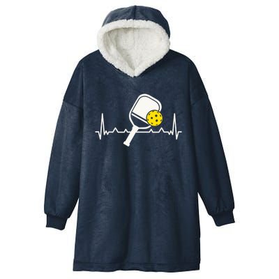 Pickleball Heartbeat Paddleball Gift Racket Singles Doubles Sport Gift Hooded Wearable Blanket