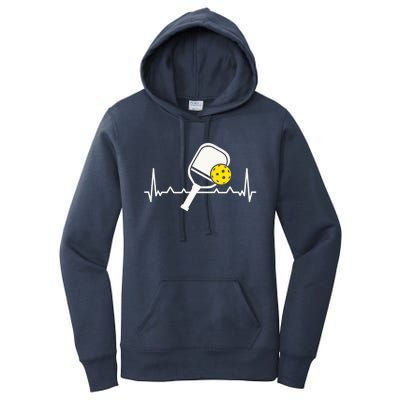 Pickleball Heartbeat Paddleball Gift Racket Singles Doubles Sport Gift Women's Pullover Hoodie