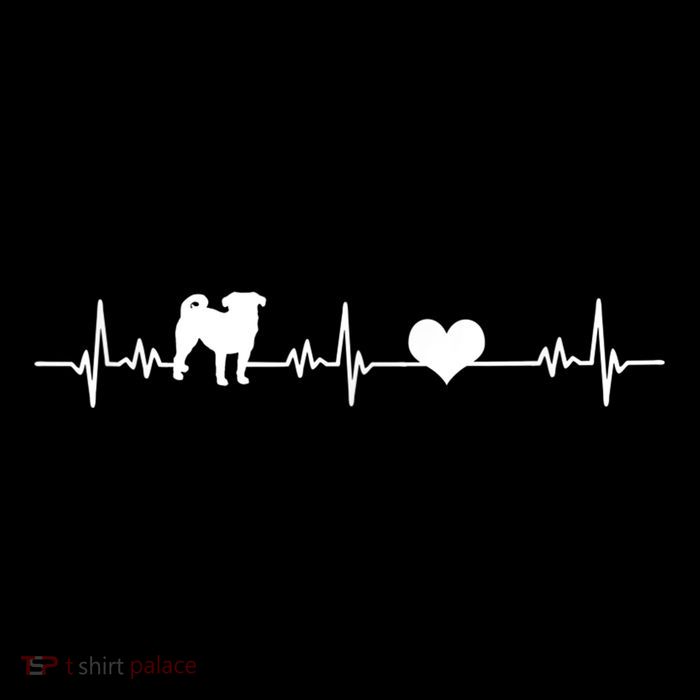 Pug Heartbeat Pug Love Dog Dog Frequency Ekg Bucket Hat