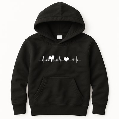 Pug Heartbeat Pug Love Dog Dog Frequency Ekg Kids Hoodie