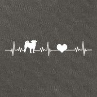 Pug Heartbeat Pug Love Dog Dog Frequency Ekg Cotton Canvas Backpack