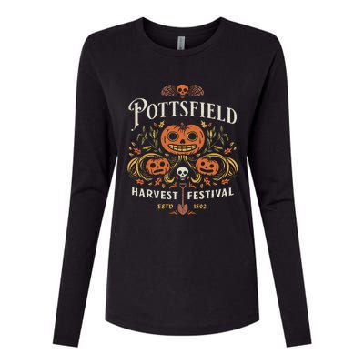 Pottsfield Halloween Womens Cotton Relaxed Long Sleeve T-Shirt