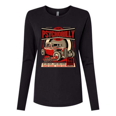 Psychobilly Hotrod Womens Cotton Relaxed Long Sleeve T-Shirt