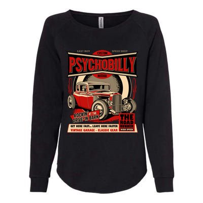 Psychobilly Hotrod Womens California Wash Sweatshirt