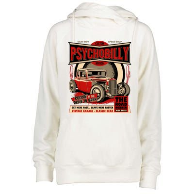 Psychobilly Hotrod Womens Funnel Neck Pullover Hood