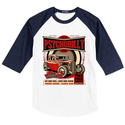 Psychobilly Hotrod Baseball Sleeve Shirt