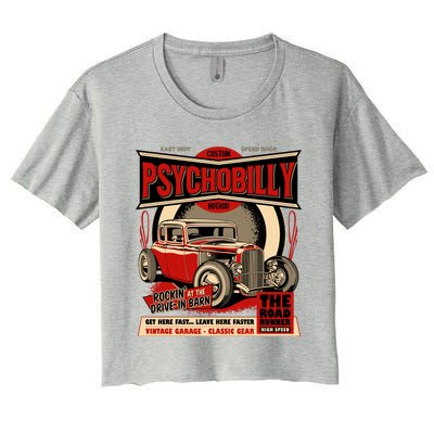 Psychobilly Hotrod Women's Crop Top Tee