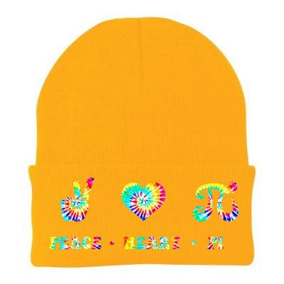 Peace Heart Pi Math Teacher Pi Day Tie Dye Mathematics Knit Cap Winter Beanie