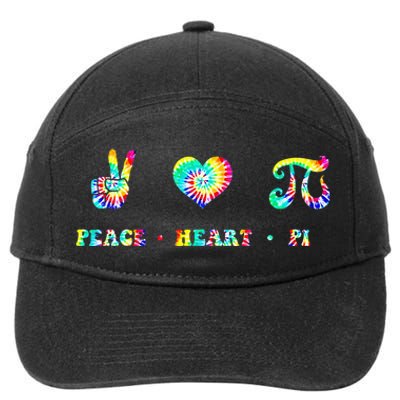 Peace Heart Pi Math Teacher Pi Day Tie Dye Mathematics 7-Panel Snapback Hat