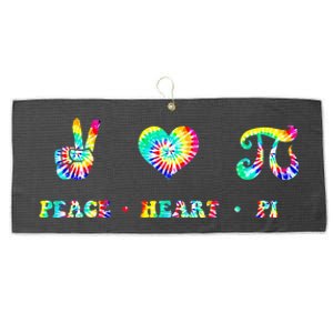 Peace Heart Pi Math Teacher Pi Day Tie Dye Mathematics Large Microfiber Waffle Golf Towel