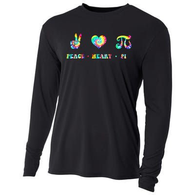 Peace Heart Pi Math Teacher Pi Day Tie Dye Mathematics Cooling Performance Long Sleeve Crew