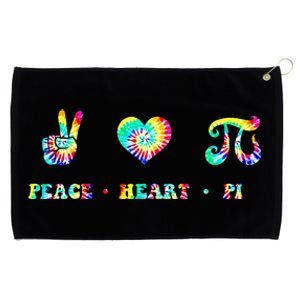 Peace Heart Pi Math Teacher Pi Day Tie Dye Mathematics Grommeted Golf Towel