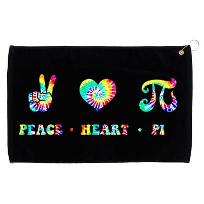 Peace Heart Pi Math Teacher Pi Day Tie Dye Mathematics Grommeted Golf Towel