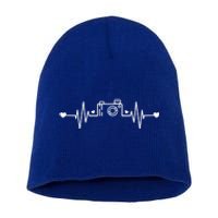 Photographer Heartbeat Photography Lovers Camera Novelty Gift Short Acrylic Beanie