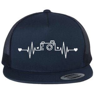 Photographer Heartbeat Photography Lovers Camera Novelty Gift Flat Bill Trucker Hat