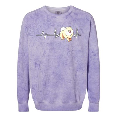 Pomeranian Heartbeat Pomeranian Gift Pomeranian Colorblast Crewneck Sweatshirt