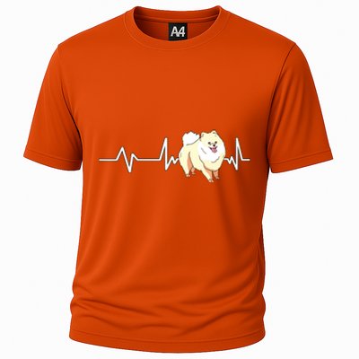 Pomeranian Heartbeat Pomeranian Gift Pomeranian Cooling Performance Crew T-Shirt