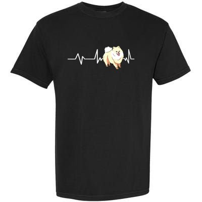 Pomeranian Heartbeat Pomeranian Gift Pomeranian Garment-Dyed Heavyweight T-Shirt