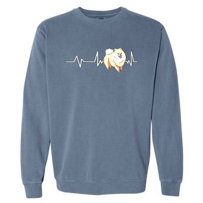 Pomeranian Heartbeat Pomeranian Gift Pomeranian Garment-Dyed Sweatshirt