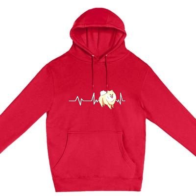 Pomeranian Heartbeat Pomeranian Gift Pomeranian Premium Pullover Hoodie