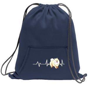 Pomeranian Heartbeat Pomeranian Gift Pomeranian Sweatshirt Cinch Pack Bag