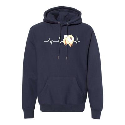 Pomeranian Heartbeat Pomeranian Gift Pomeranian Premium Hoodie