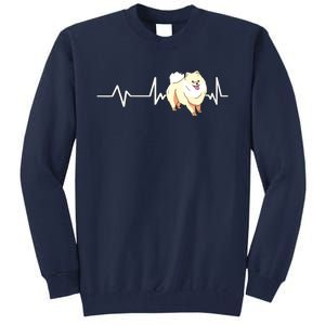 Pomeranian Heartbeat Pomeranian Gift Pomeranian Tall Sweatshirt