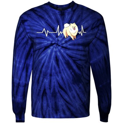 Pomeranian Heartbeat Pomeranian Gift Pomeranian Tie-Dye Long Sleeve Shirt