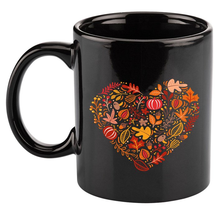 Pumpkin Heart 11oz C Handle Ceramic Mug