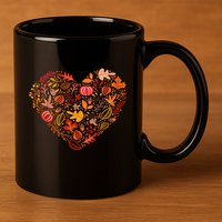 Pumpkin Heart 11oz C Handle Ceramic Mug