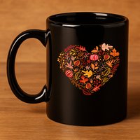 Pumpkin Heart 11oz C Handle Ceramic Mug