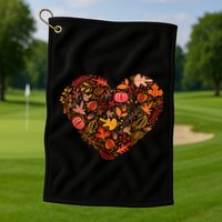 Pumpkin Heart Golf Towel