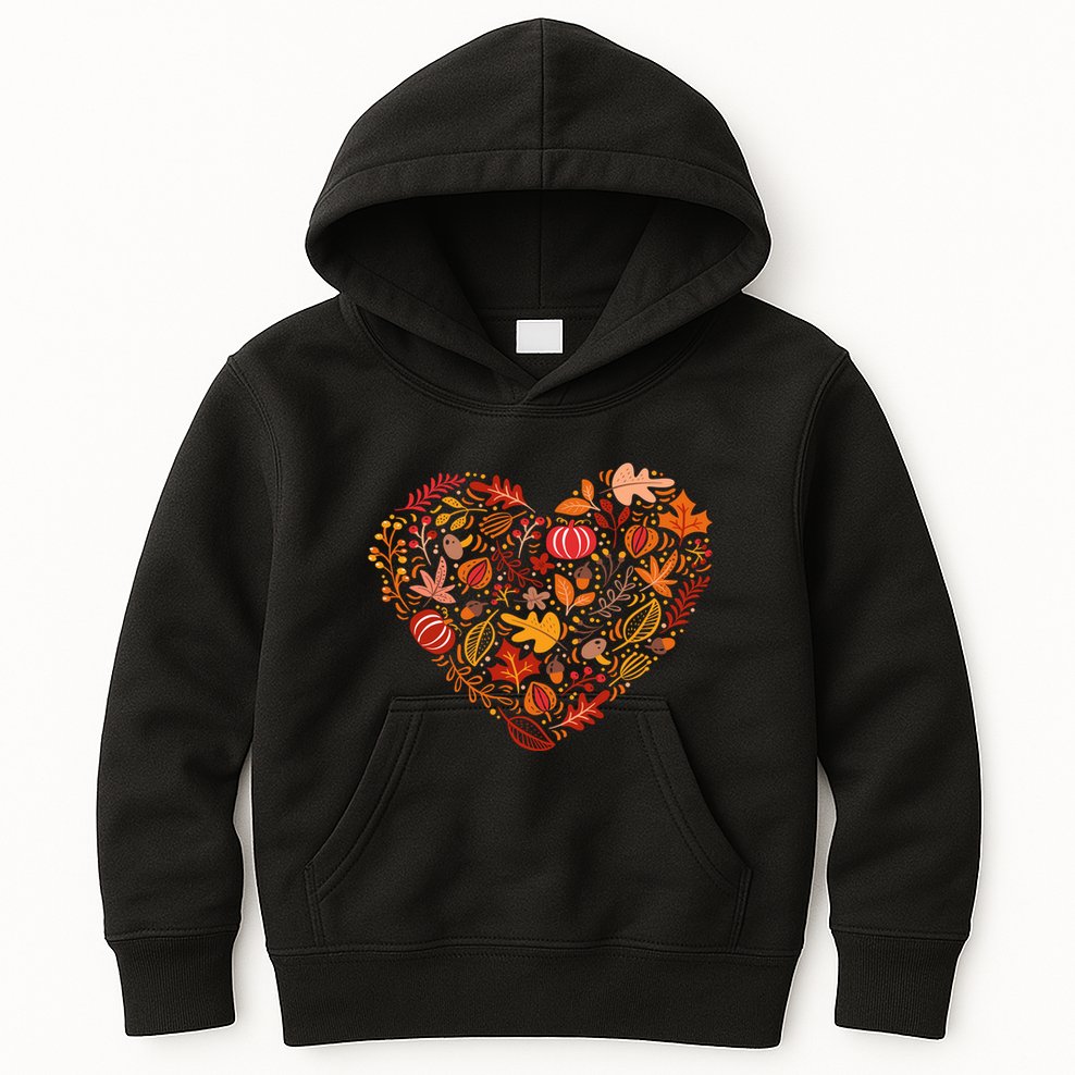 Pumpkin Heart Kids Hoodie