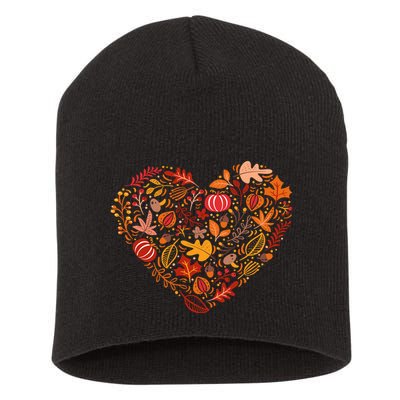 Pumpkin Heart Short Acrylic Beanie